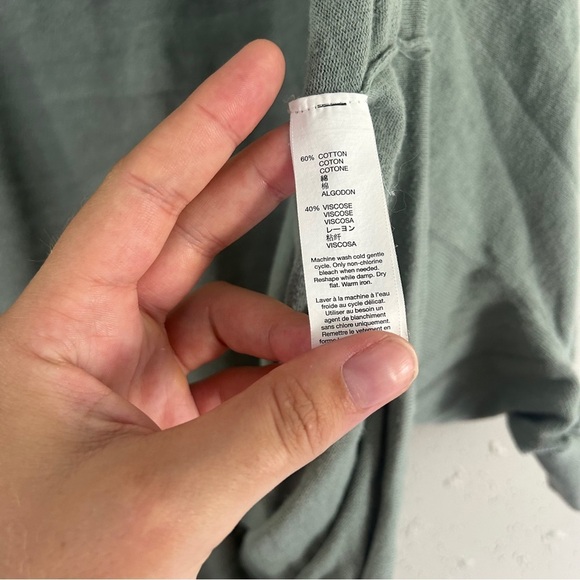 GAP Factory Green Cardigan Sweater Batwing Slouchy Oversized Fit XS Small Casual - Picture 2 of 7